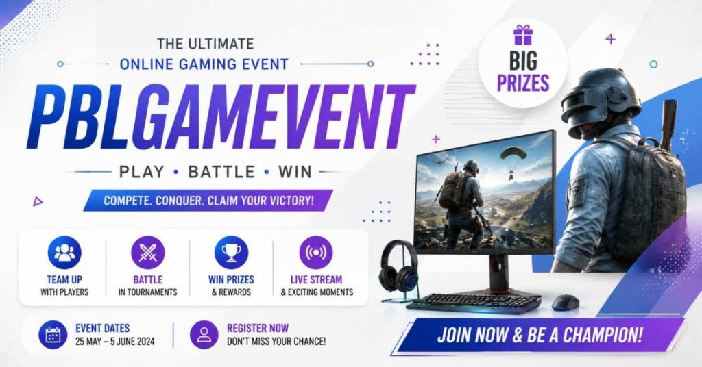 Online game event PBLGameEvent showing virtual players competing online
