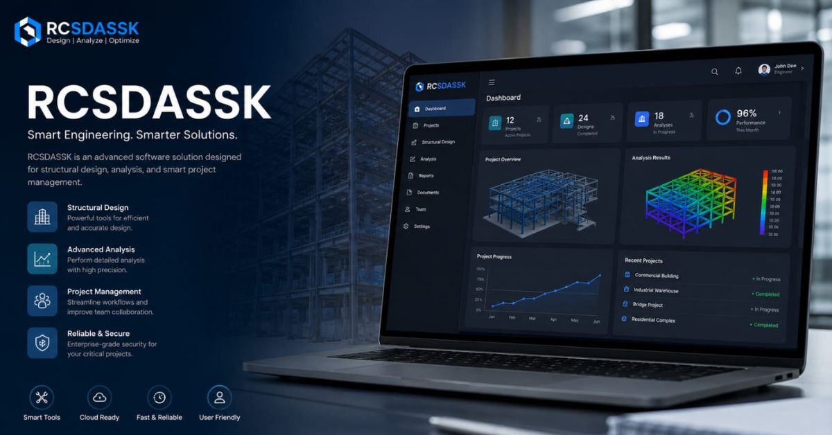 Professional RCSDASSK software interface with modern dashboard and AI automation tools