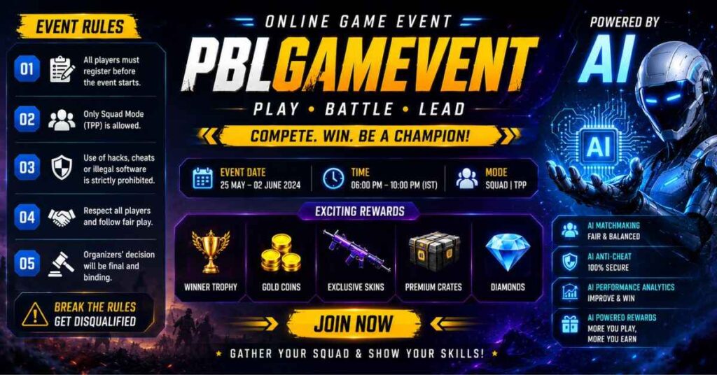 5. Play and compete in PBLGAMEVENT for ultimate online gaming excitement