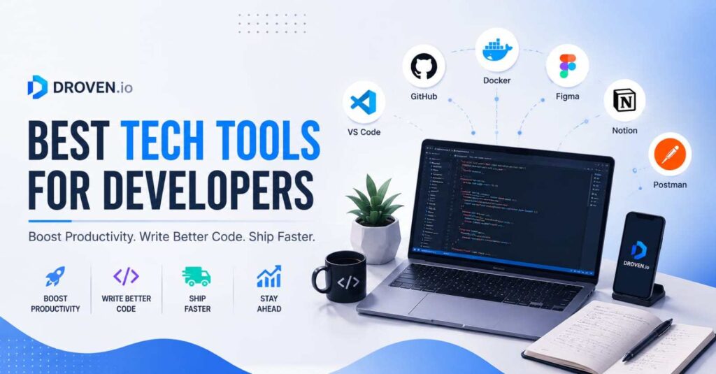 Droven.io best tech tools for developers coding workflow dashboard image

