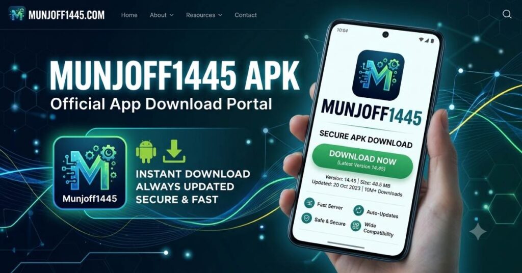Munjoff1445 APK download guide featuring Android installation steps