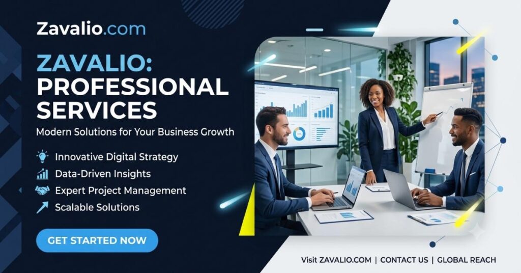 Zavalio com website with advanced digital tools for modern business success